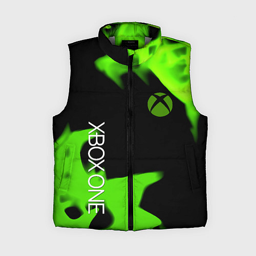 Женский жилет Xbox one green flame / 3D-Светло-серый – фото 1