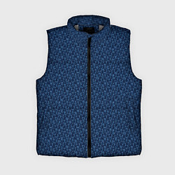Женский жилет Тёмно-синий текстурированный в мелкий рисунок