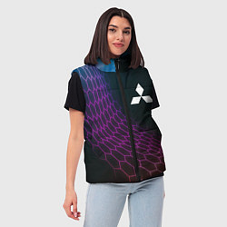 Женский жилет Mitsubishi neon hexagon, цвет: 3D-черный — фото 2