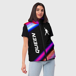 Женский жилет Queen neon rock lights, цвет: 3D-черный — фото 2