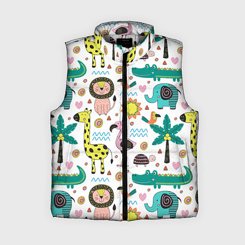 Женский жилет Животные джунглей / 3D-Светло-серый – фото 1