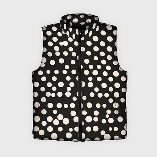 Женский жилет Черный фон с белыми кружками / 3D-Черный – фото 1
