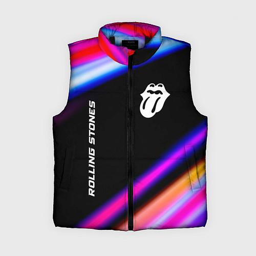 Женский жилет Rolling Stones neon rock lights / 3D-Черный – фото 1