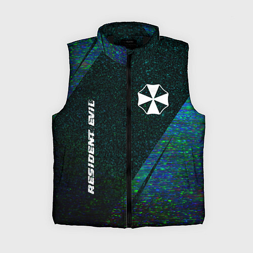 Женский жилет Resident Evil glitch blue / 3D-Черный – фото 1