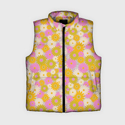 Женский жилет Разноцветный цветочный паттерн