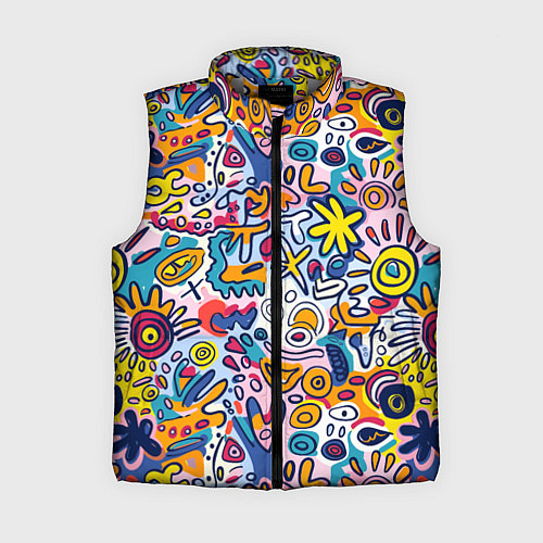 Женский жилет Солнце и морские звёзды абстракция / 3D-Светло-серый – фото 1