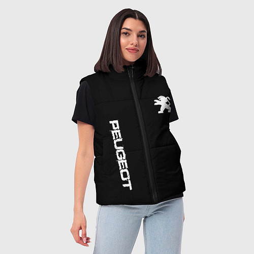 Женский жилет Peugeot logo white / 3D-Красный – фото 3