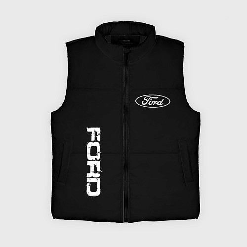 Женский жилет Ford logo white steel / 3D-Черный – фото 1