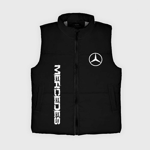 Женский жилет Mercedes benz logo white auto / 3D-Светло-серый – фото 1