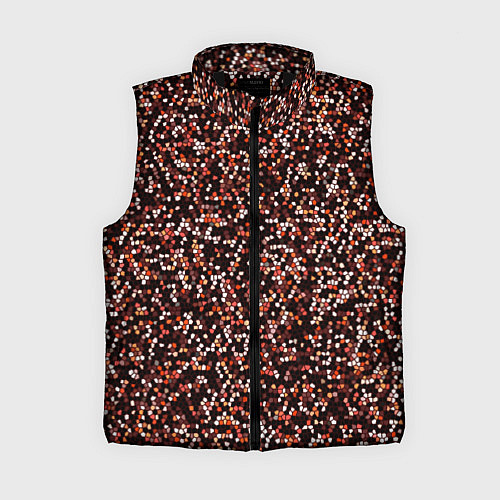 Женский жилет Тёмный красный паттерн мелкая мозаика / 3D-Черный – фото 1