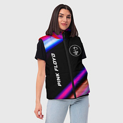 Женский жилет Pink Floyd neon rock lights, цвет: 3D-черный — фото 2