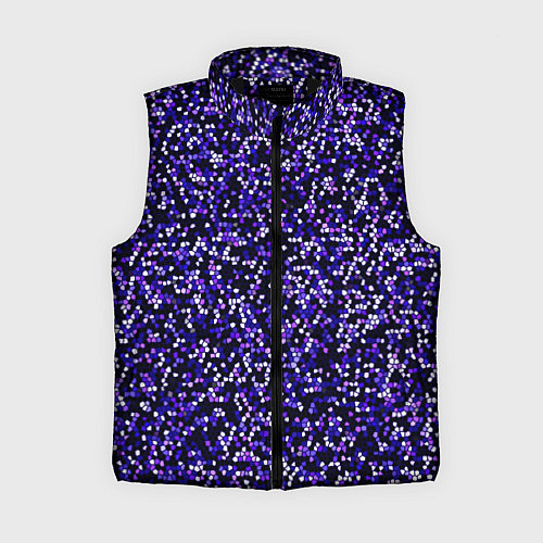 Женский жилет Мелкая мозаика паттерн фиолетовый / 3D-Черный – фото 1