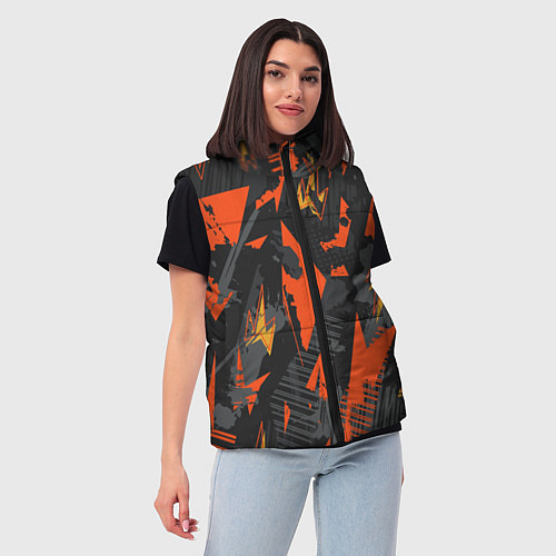 Женский жилет Яркий абстрактный узор для спорта / 3D-Красный – фото 3