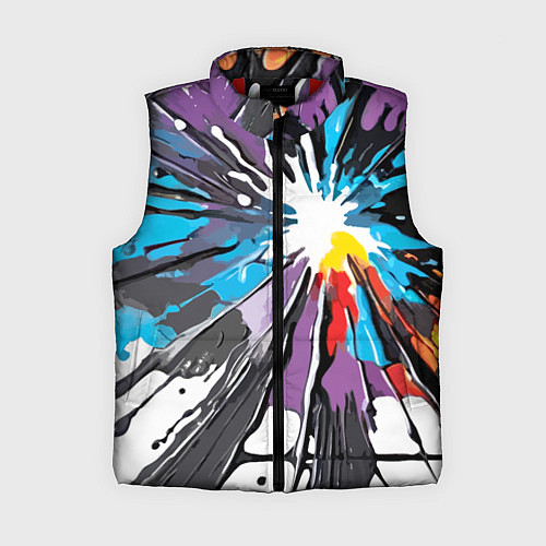 Женский жилет Кляксы краски - абстракция / 3D-Красный – фото 1