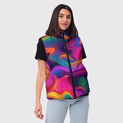 Женский жилет Неоновые формы, цвет: 3D-красный — фото 2