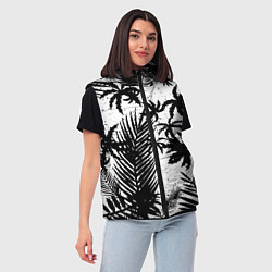 Женский жилет Чёрно белые пальмы, цвет: 3D-черный — фото 2