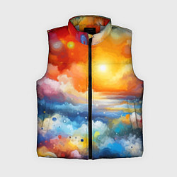 Женский жилет Закат солнца - разноцветные облака