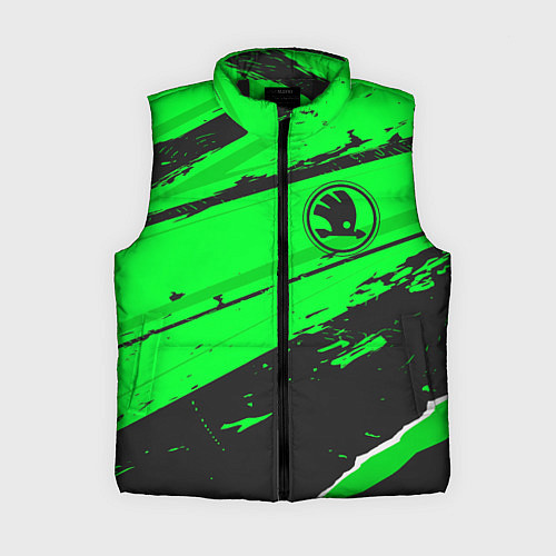 Женский жилет Skoda sport green / 3D-Черный – фото 1