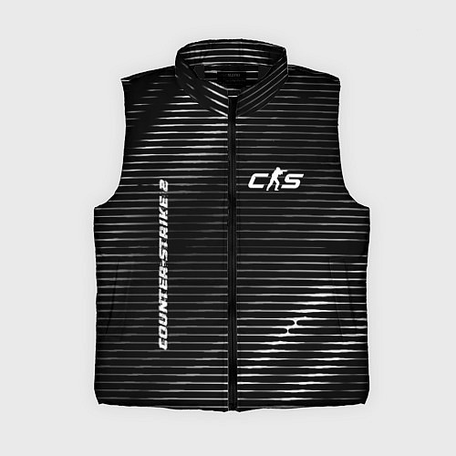 Женский жилет Counter-Strike 2 metal game lines / 3D-Черный – фото 1