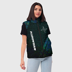 Женский жилет Megadeth glitch blue, цвет: 3D-черный — фото 2