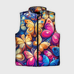 Женский жилет Разноцветные бабочки - нейросеть