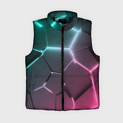 Женский жилет Голубые и розовые неоновые плиты в разломе
