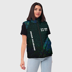 Женский жилет Depeche Mode glitch blue, цвет: 3D-черный — фото 2