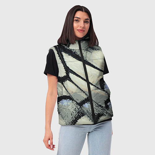 Женский жилет Абстракция - крыло бабочки / 3D-Красный – фото 3