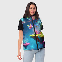 Женский жилет Космическая фантазия - нейросеть, цвет: 3D-черный — фото 2