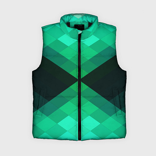 Женский жилет Изумрудная мозаика / 3D-Черный – фото 1
