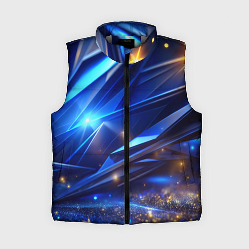 Женский жилет Синие плиты и блестки абстракции / 3D-Светло-серый – фото 1