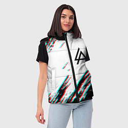 Женский жилет Linkin park краски глитч, цвет: 3D-светло-серый — фото 2