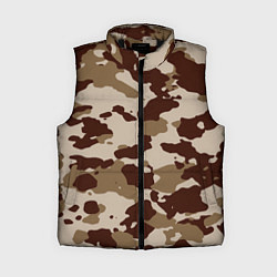Женский жилет Коричневый камуфляж текстура, цвет: 3D-черный