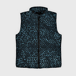 Женский жилет Чёрный с голубыми вставками текстурированный