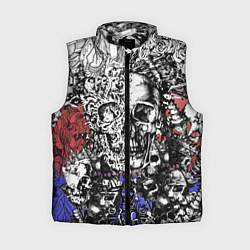 Женский жилет Череп и скелеты на фоне флага России