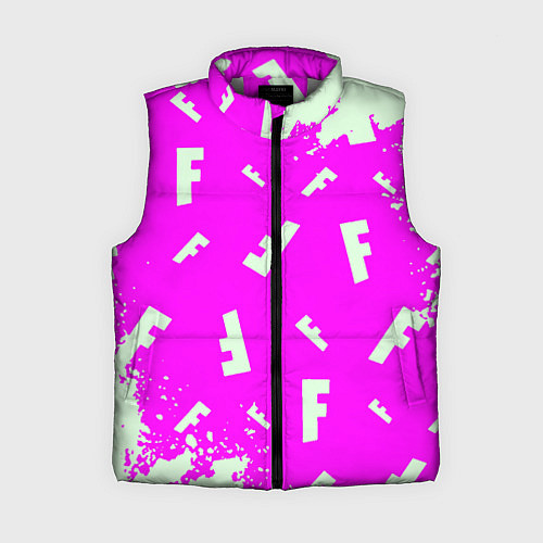 Женский жилет Fortnite pattern pink / 3D-Светло-серый – фото 1