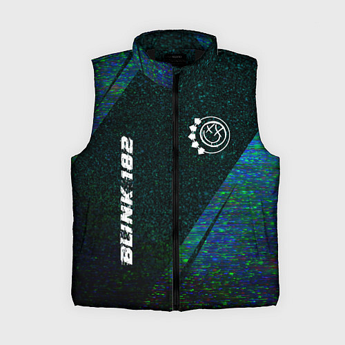 Женский жилет Blink 182 glitch blue / 3D-Черный – фото 1