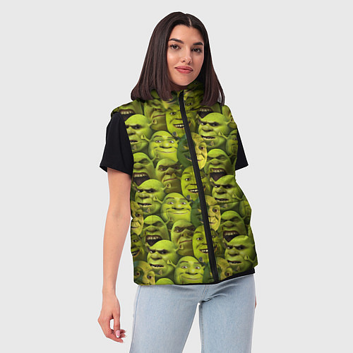 Женский жилет Шрек - паттерн / 3D-Красный – фото 3