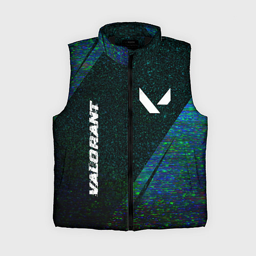 Женский жилет Valorant glitch blue cybersport / 3D-Черный – фото 1