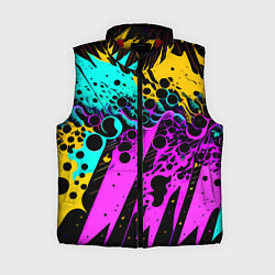 Женский жилет Разноцветная неоновая абстракция - нейроарт, цвет: 3D-красный