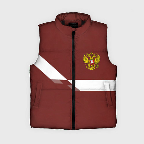 Женский жилет Россия спорт геометрия / 3D-Черный – фото 1
