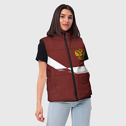 Женский жилет Россия спорт геометрия, цвет: 3D-черный — фото 2