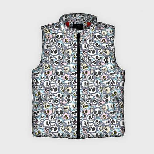 Женский жилет Черепа разной формы паттерны / 3D-Красный – фото 1