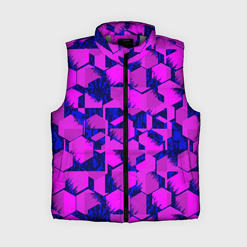 Женский жилет Абстракция темно фиолетовый геометрический фон / 3D-Светло-серый – фото 1