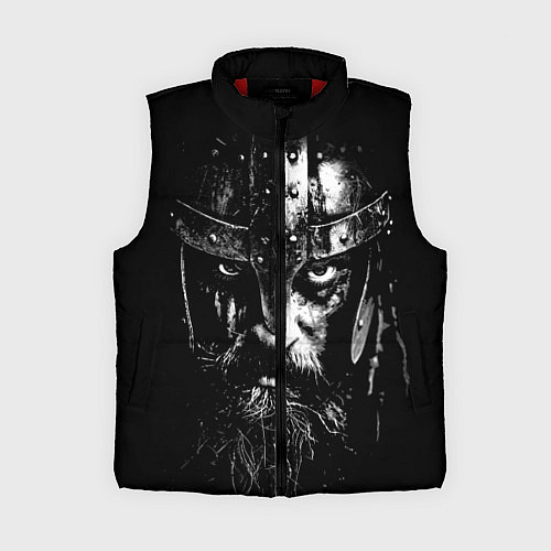 Женский жилет Суровый викинг в железном шлеме / 3D-Красный – фото 1