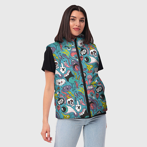 Женский жилет Тьфу ты монстры / 3D-Красный – фото 3