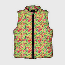 Женский жилет Тюльпаны и бабочки