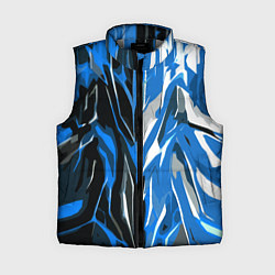 Женский жилет Синяя абстракция на чёрно-белом фоне