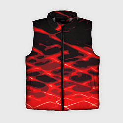 Женский жилет Красные абстрактные полосы на чёрном фоне