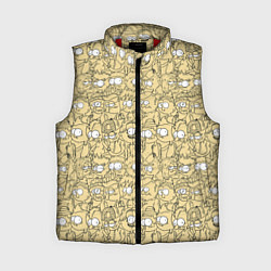 Женский жилет Дудл человечки носатые - паттерн, цвет: 3D-красный